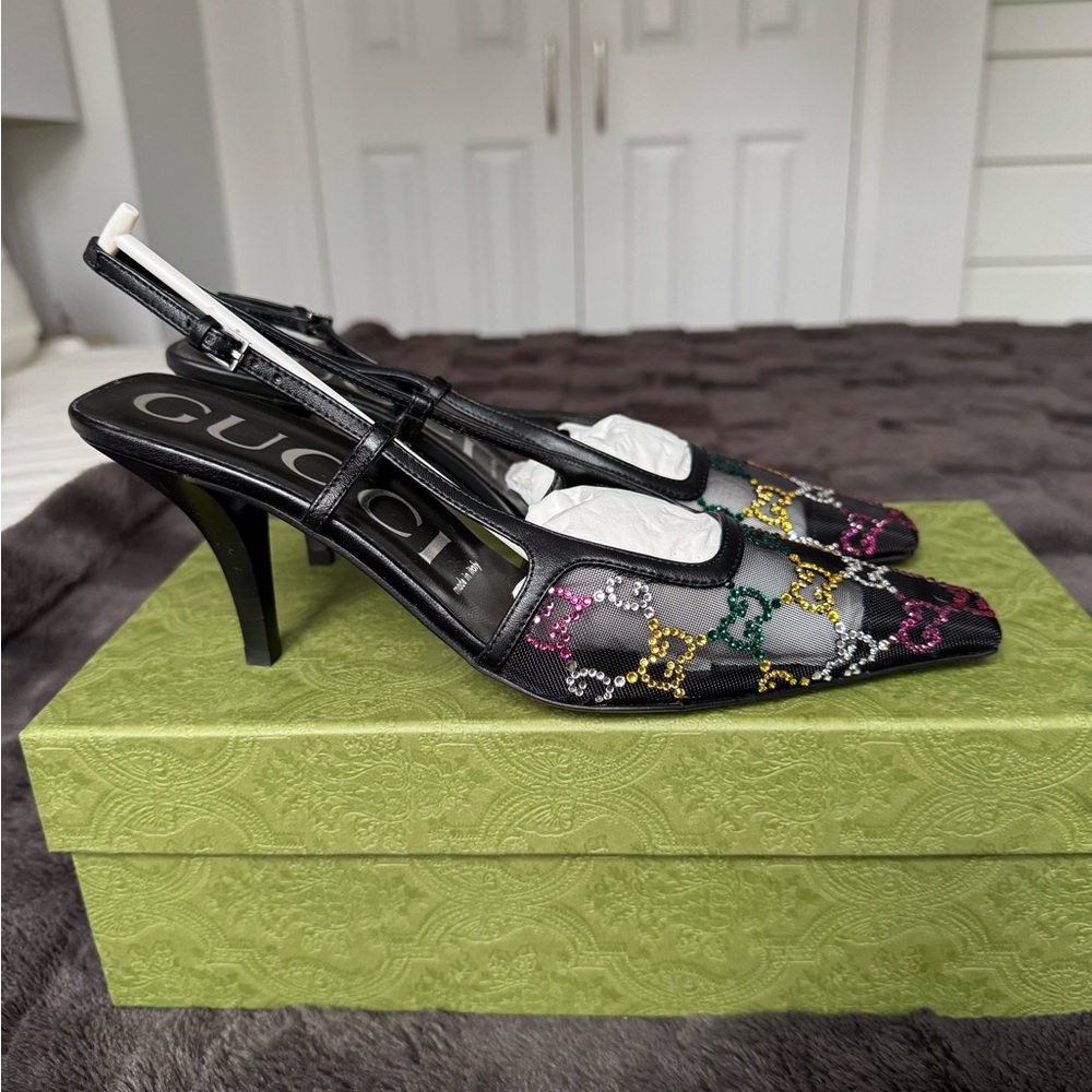 Gucci Black Mesh Heels